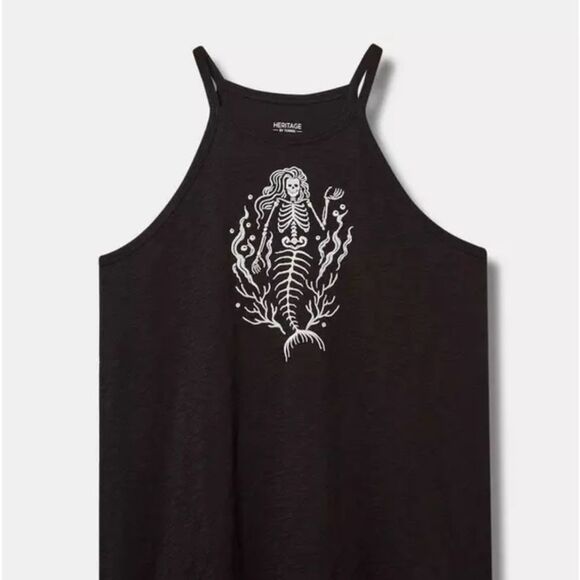 Torrid Mermaid Skeleton Heritage Slub High-Neck Tank - Picture 1 of 9